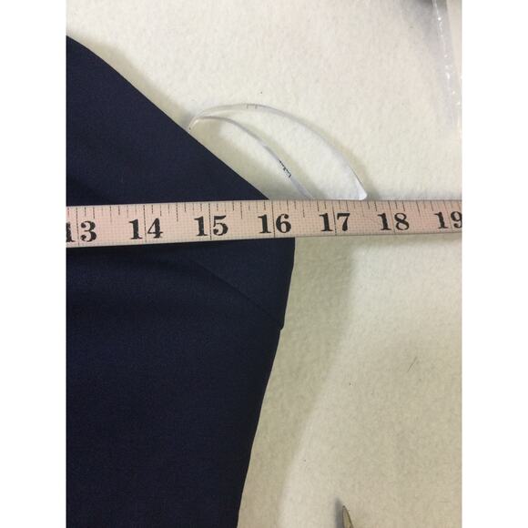 LULU'S SZ L blue halter backless peplum midi dress NEW B65 - Picture 5 of 7